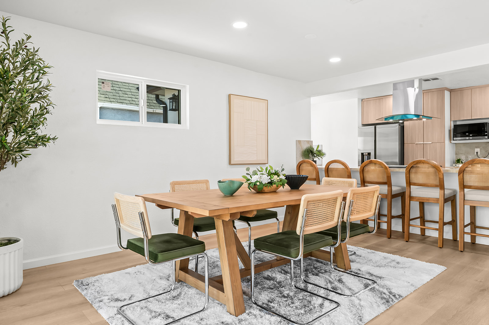 Dining area with bay window and natural light